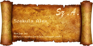 Szekula Alex névjegykártya